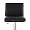 Elama 2 Piece Tufted Faux Leather Adjustable Bar Stool in Black with Chrome Base ELM-7228-BLK - alternate 2
