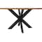 Homeroots 72" Natural And Black Rounded Solid Wood And Iron Pedestal Base Dining Table 563915 - alternate 2