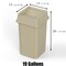 Regal Altair 19 Gallon Square Beige Plastic Trash Can with Drop Shot Swing Lid, Space-Saving Design ZR-TC-100-BG-19+LD-100-KIT - alternate 2