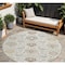Homeroots 8' Ivory Brown And Gray Round Damask Washable Indoor Outdoor Area Rug 599426 - alternate 1