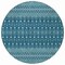 Homeroots 8' Teal Blue Aqua And Ivory Round Tribal Washable Indoor Outdoor Area Rug 582592 - alternate 2