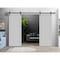 Sartodoors Sliding Double Barn Doors Hardware Grey 64x80 (2* 32x80) Solid Core Modern Interior QUADRO4111DB-GRE-64 - alternate 1