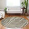Homeroots 8' Taupe And Dark Gray Round Striped Washable Indoor Outdoor Area Rug 602817 - alternate 3