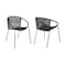 Homeroots Set of Two 25" Black Metal Outdoor Dining Chair, 2PK 490257 - alternate 1
