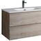Homeroots 36" Natural Wood Freestanding Bathroom Vanity With White Sink And Two Drawers 627478 - alternate 2