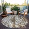 Homeroots 8' Brown And Ivory Round Abstract Washable Indoor Outdoor Area Rug 612607 - alternate 2