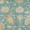 Homeroots 10' X 14' Teal Blue Ivory And Green Floral Washable Indoor Outdoor Area Rug 605228 - alternate 3