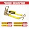 Mytee Products 3in x 30ft Yellow Ratchet Tie-Down Straps w/ Wire Hook 15000 Lbs Capacity RS330WH - alternate 2