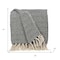 Homeroots 52" X 67" Black And Beige Geometric Diamond Throw Blanket with Tassels 476206 - alternate 3