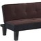 Homeroots 66" Dark Brown Microfiber Convertible Futon Sleeper Sofa With Black Legs 285667 - alternate 2
