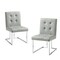 Homeroots Set of Two Tufted Light Gray and Silver Metallic Upholstered Faux Leather Dining Side Chairs 543549 - alternate 4