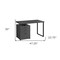 Homeroots 47" Gray and Black Wood and Metal Sled Computer Desk With Three Drawers 489910 - alternate 3
