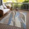 Homeroots 9' X 12' Taupe Tan And Blue Abstract Washable Indoor Outdoor Area Rug 601018 - alternate 2