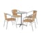 Flash Furniture Round Table Set, Aluminum, Plastic, Rattan, Stainless Steel, Grey TLH-ALUM-24RD-020BGECHR4-GG - alternate 1