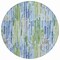 Homeroots 8' Sky Blue And Fern Green Round Striped Washable Indoor Outdoor Area Rug 617694 - alternate 2
