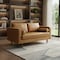 Homeroots 65" Tan Leather Sofa With Brown Legs 607310 - alternate 3