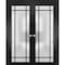 Sartodoors Solid French Double Doors Frosted Glass Planum 2112 Black 64x96 (2* 32x96) Solid Core PLANUM2112DD-BLK-64 x 96 (2* 32x96)-Butterfly - alternate 1