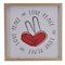 Homeroots 12" X 12" White Red And Black Love Peace Wood Square Wall Decor 636004 - alternate 1