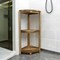 Homeroots 33" Natural Teak Corner Shower Bench With Shelf 376737 - alternate 3