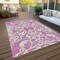 Homeroots 5' X 8' Blush And Ivory Damask Washable Indoor Outdoor Area Rug 614414 - alternate 2