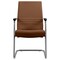 Leisuremod Aleen Office Chair in Upholstered Leather and Iron Frame, Dark Brown AGO19DBRL - alternate 2