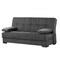 Homeroots 75" Gray Chenille Convertible Futon Sleeper Sofa And Toss Pillows With Storage 607205 - alternate 2