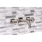 Kingston Brass Double-Handle Wall Mount Bathroom Faucet, Brushed Nickel KS6128RX - alternate 4