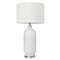 Homeroots 30" White And Nickel Glass Novelty Table Lamp With White Drum Shade 643367 - alternate 2