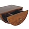 Homeroots 18" Chestnut Solid Wood One Drawer Half Moon Floating Nightstand 653844 - alternate 2