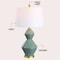 Jonathan Y Abbas 29" Geometric Ceramic/Metal LED Table Lamp, Gray/Gold Leaf JYL4013B - alternate 3