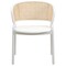 Leisuremod Ervilla Dining Chair with White Powder Coated Steel Legs and Wicker Back, White ECW-20W - alternate 2