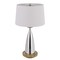 Homeroots 31" Brown Metal Geometric USB Table Lamp With White Empire Shade 524742 - alternate 2