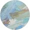 Homeroots 8' Sky Blue And Teal Blue Round Abstract Washable Indoor Outdoor Area Rug 611254 - alternate 2