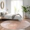 Homeroots 8' Terra Cotta Salmon And Copper Round Abstract Washable Indoor Outdoor Area Rug 582454 - alternate 2