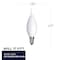 Bulbrite 60-Watt Dimmable (E12) Candelabra Screw Base Milky Filament CA10 LED Light Bulb, 3000K, 4PK 862692 - alternate 3