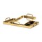 Homeroots Set of Two Gold And Mirrored Glass Handmade Serving Trays 625661 - alternate 2