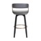 Homeroots 31" Gray And Black Faux Leather Swivel Bar Height Bar Chair 534471 - alternate 2