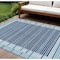 Homeroots 8' X 10' Sky Blue And Denim Blue Striped Washable Indoor Outdoor Area Rug 610507 - alternate 1