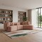 Homeroots Orange Boucle Modular Curved Three Piece Sectional With Toss Pillows 643975 - alternate 3