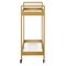 Homeroots Brass Steel And Glass Rolling Bar Cart 530443 - alternate 2