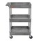Luxor Utility Cart with Deep Lipped Plastic Shelves, 300 lb Load Capacity, 3 Shelves, 24 in L, 18 in W STC111-G - alternate 4