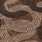 Homeroots 8' Chocolate And Beige Round Geometric Washable Indoor Outdoor Area Rug 614037 - alternate 2