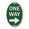 Signmission One Way Sign Right Arrow, 12 Inch X 18 Inch Architectural Oval, Heavy Gauge Aluminum A-OV-G-1218-23521 - alternate 1