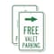 Signmission Free Valet Parking with Right Arrow, 18'' X 24'' 2 Signs, Heavy Gauge Aluminum, 2PK A-1824-2PACK-23942 - alternate 1