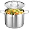 Bakken-Swiss 8QT Stockpot, Brushed Stainless Steel, Induction-Ready, Lid and Riveted Handles, Heavy Duty BAKSTQ8 - alternate 1