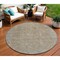 Homeroots 8' Tan Gray And Brown Round Oriental Washable Indoor Outdoor Area Rug 604721 - alternate 1