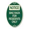 Signmission Bike Rack for Residents Only, 12 Inch X 18 Inch Architectural Oval, Heavy Gauge Aluminum A-OV-G-1218-24307 - alternate 1