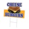 Signmission Cheeseburgers Yard Sign & Stake outdoor plastic coroplast window, C-DC-1216-DS-Cheeseburgers C-DC-1216-DS-Cheeseburgers - alternate 1
