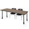 Regency Kee Mobile Adjustable Classroom Table W/ 2 Andy Mobile Chairs, 72 in W, 24 in L, Noble Oak MT7224NOAPCGY45BK - alternate 1