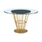 Homeroots 48" Clear And Gold Glass And Stainless Steel Pedestal Base Round Top Dining Table 569438 - alternate 1